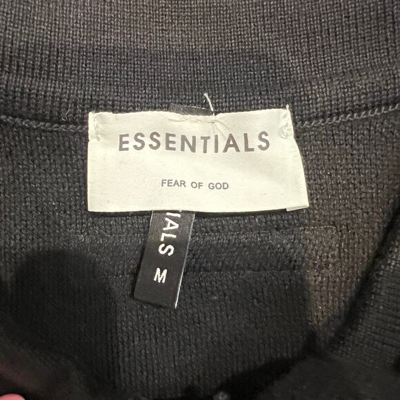 FEAR OF GOD ESSENTIAL Men's Long Sleeves Polo Shirt Size M In Black - Picture 6 of 8